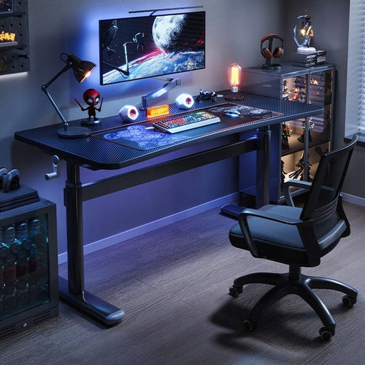 Dziecięce/regulowane biurko gamingowe 100×60 cm - czarny loftowy design