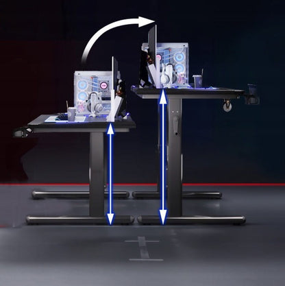 Dziecięce/regulowane biurko gamingowe 100×60 cm - czarny loftowy design