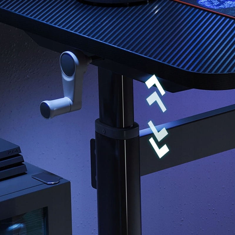 Dziecięce/regulowane biurko gamingowe 100×60 cm - czarny loftowy design