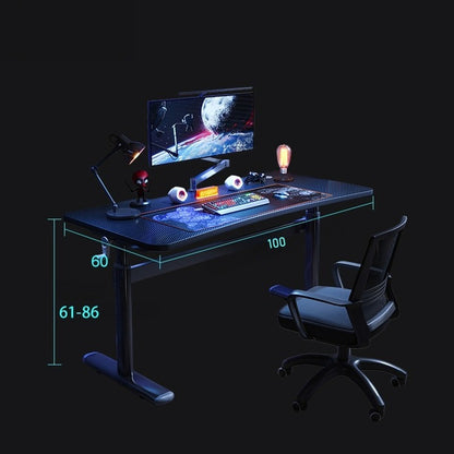 Dziecięce/regulowane biurko gamingowe 100×60 cm - czarny loftowy design