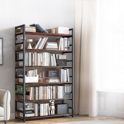Biblioteczka industrialna rustykalna 174x80x30 cm – metal i drewno, 6 półek