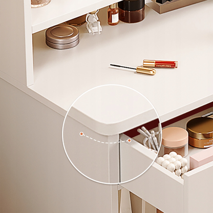 Biała toaletka z lustrem 100x50x119 cm – nowoczesna, przestronna i łatwa w montażu