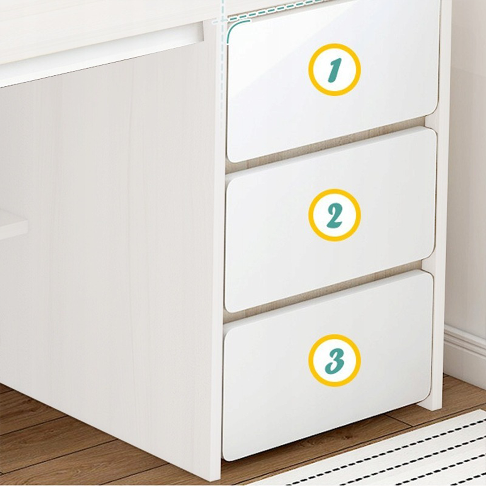 Białe biurko z półkami 100x50x73,5 cm – minimalistyczny i nowoczesny design