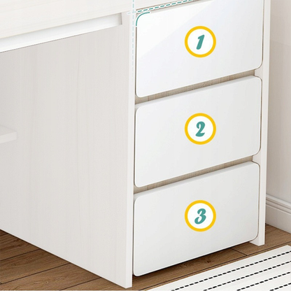 Białe biurko z półkami 100x50x73,5 cm – minimalistyczny i nowoczesny design