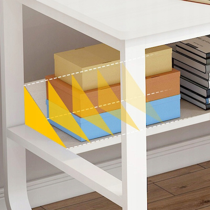 Białe biurko z półkami 100x50x73,5 cm – minimalistyczny i nowoczesny design