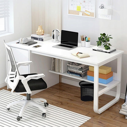 Białe biurko z półkami 100x50x73,5 cm – minimalistyczny i nowoczesny design