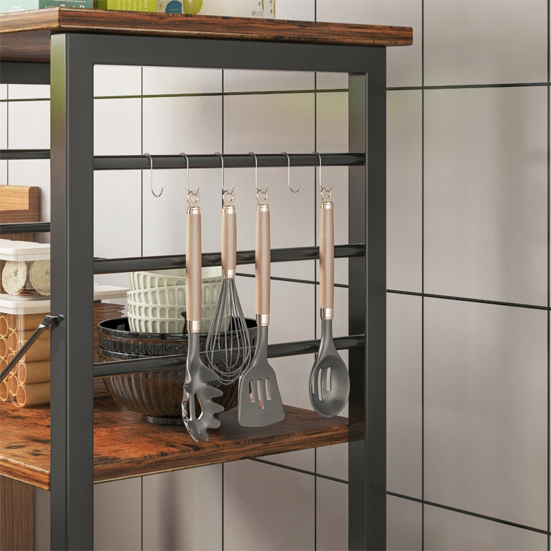 Mobilna szafka na kółkach 60×40×89 cm - wózek kuchenny loft rustykalny z 3 półkami