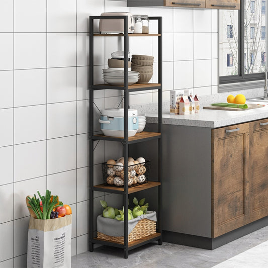 Regał industrialny 154 cm - metalowy, 5 półek, styl loftowy