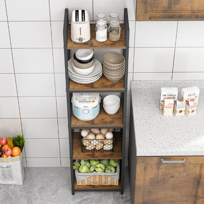 Regał industrialny 154 cm - metalowy, 5 półek, styl loftowy