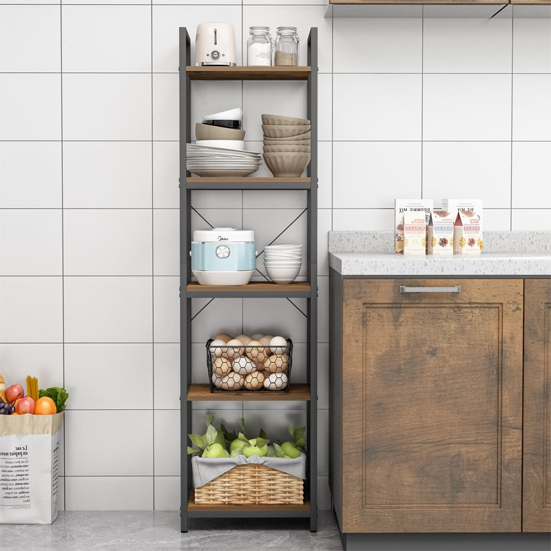 Regał industrialny 154 cm - metalowy, 5 półek, styl loftowy