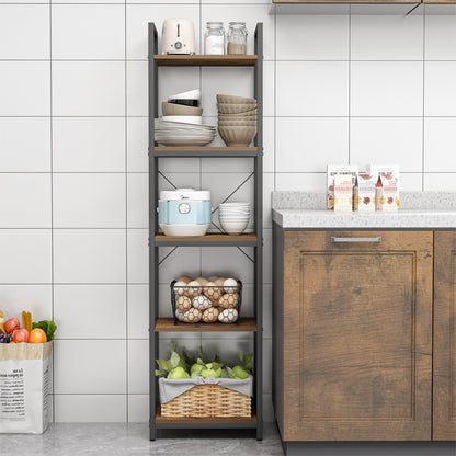 Regał industrialny 154 cm - metalowy, 5 półek, styl loftowy