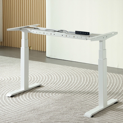 Ergonomiczne białe biurko elektryczne 120 cm – regulowana wysokość 72–118 cm, sit-stand