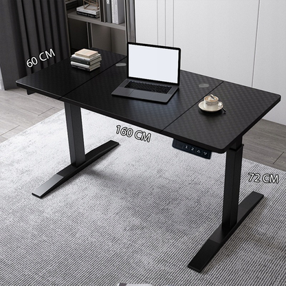 Biurko elektryczne 160x60 cm – czarne, regulowana wysokość, ergonomiczne do pracy i gamingu