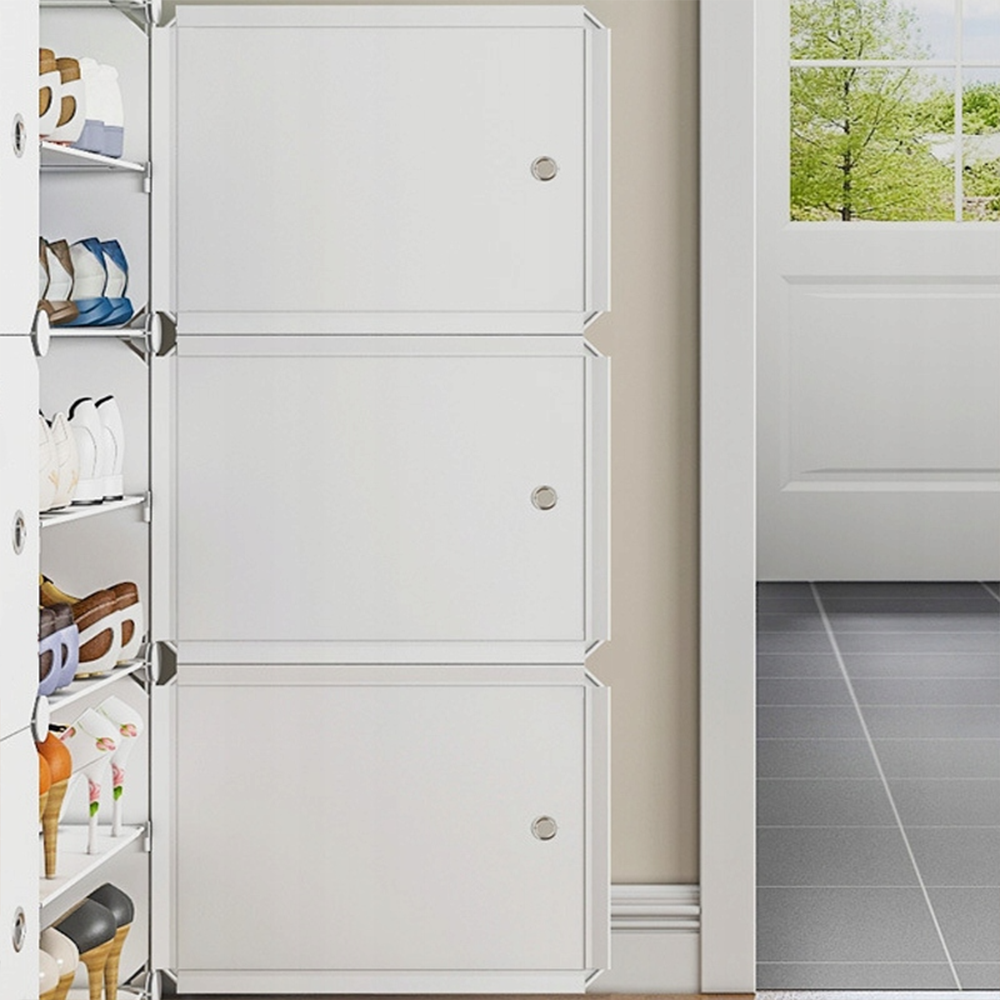 Biała modułowa szafka na buty – elegancka i wielofunkcyjna do przedpokoju i garderoby