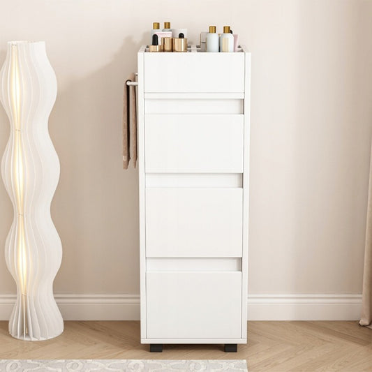 Biała szafka łazienkowa z półkami i drzwiami – 33 x 30 x 90 cm