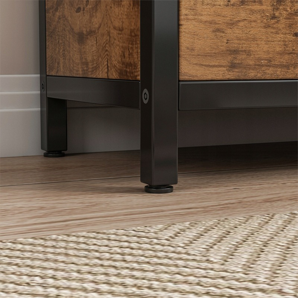 Szafka na buty loft 60×30×130 cm - rustykalny brąz, 3 półki, styl vintage industrialny