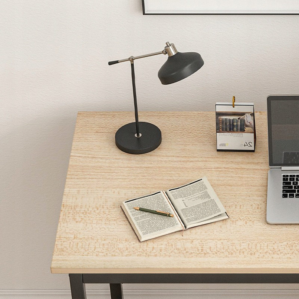 Studenckie biurko z regałem 120 cm - nowoczesne, jasno brązowe, MDF + metal