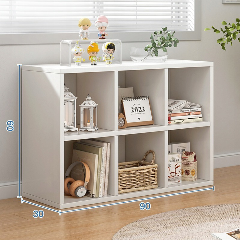 Biblioteczka KALAX 2x3 90x30x60 cm – biała, otwarta, nowoczesna półka do przechowywania