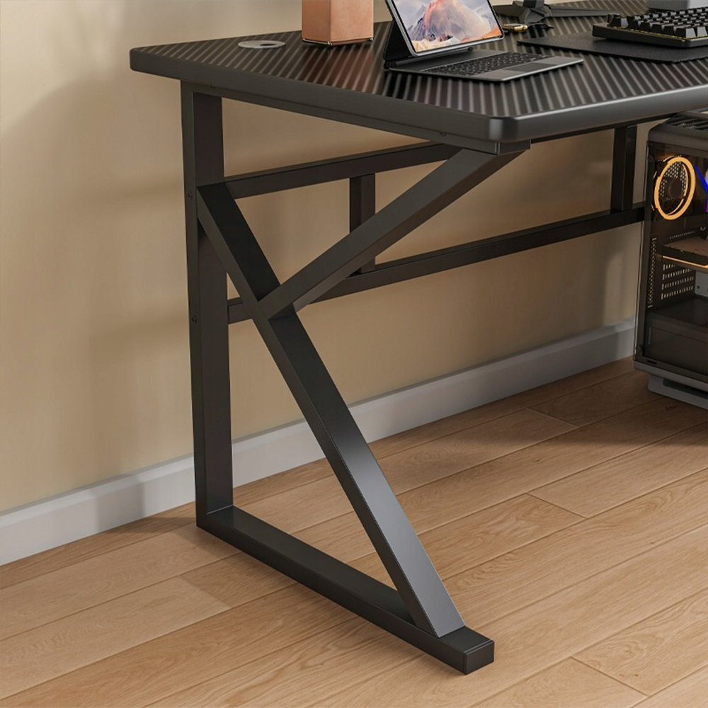 Biurko gamingowe loft czarne 120 cm - nowoczesne biurko dla graczy, stabilne MDF + metal