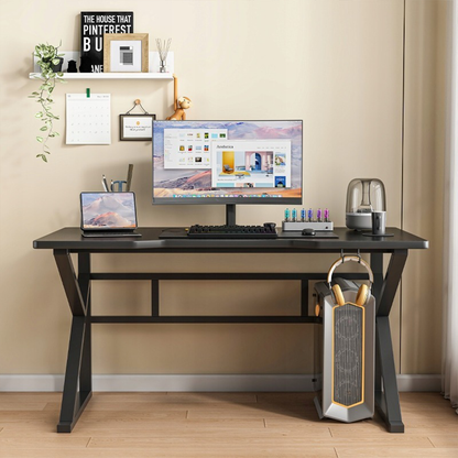 Biurko gamingowe loft czarne 120 cm - nowoczesne biurko dla graczy, stabilne MDF + metal