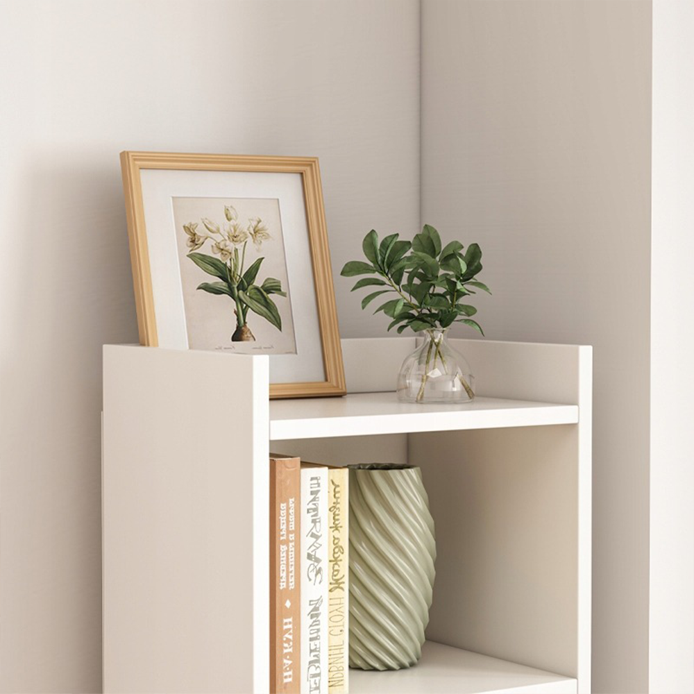 Minimalistyczny regał biały 180x40x30 cm – szafka z 7 półkami na książki