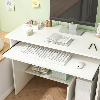 Ergonomiczne biurko białe 80x40x74 cm – kompaktowe, nowoczesne, z szufladami