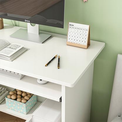 Ergonomiczne biurko białe 80x40x74 cm – kompaktowe, nowoczesne, z szufladami