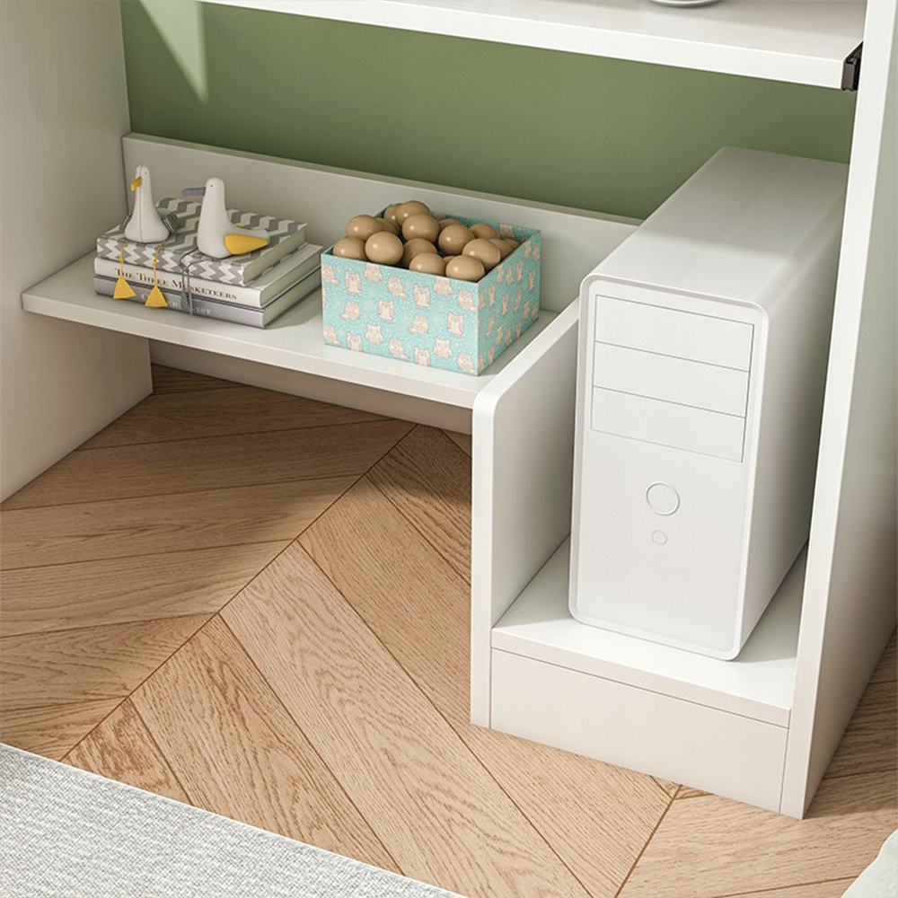 Ergonomiczne biurko białe 80x40x74 cm – kompaktowe, nowoczesne, z szufladami