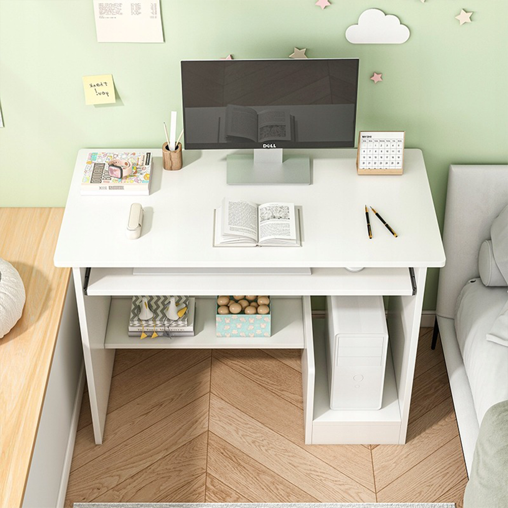 Ergonomiczne biurko białe 80x40x74 cm – kompaktowe, nowoczesne, z szufladami