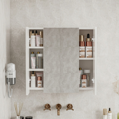 Szafka łazienkowa wisząca 60 cm – z potrójnym lustrem, nowoczesna i praktyczna, biała