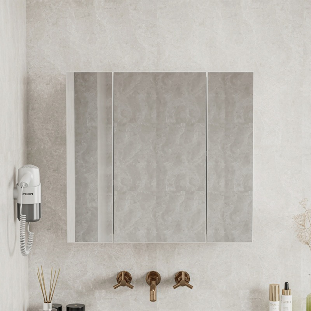 Szafka łazienkowa wisząca 60 cm – z potrójnym lustrem, nowoczesna i praktyczna, biała