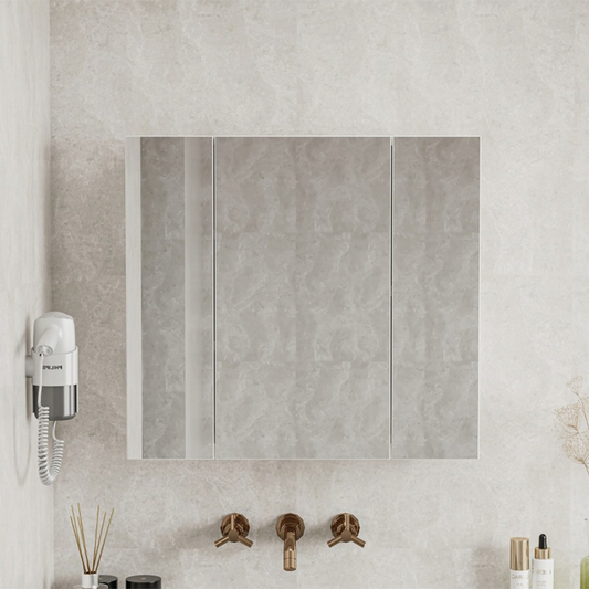 Szafka łazienkowa wisząca 60 cm – z potrójnym lustrem, nowoczesna i praktyczna, biała