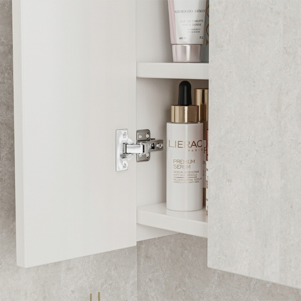 Szafka łazienkowa wisząca 60 cm – z potrójnym lustrem, nowoczesna i praktyczna, biała