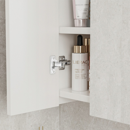 Szafka łazienkowa wisząca 60 cm – z potrójnym lustrem, nowoczesna i praktyczna, biała