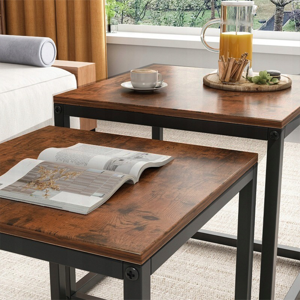 Stoliki kawowe 2w1 – loft, MDF + metal, rustykalne