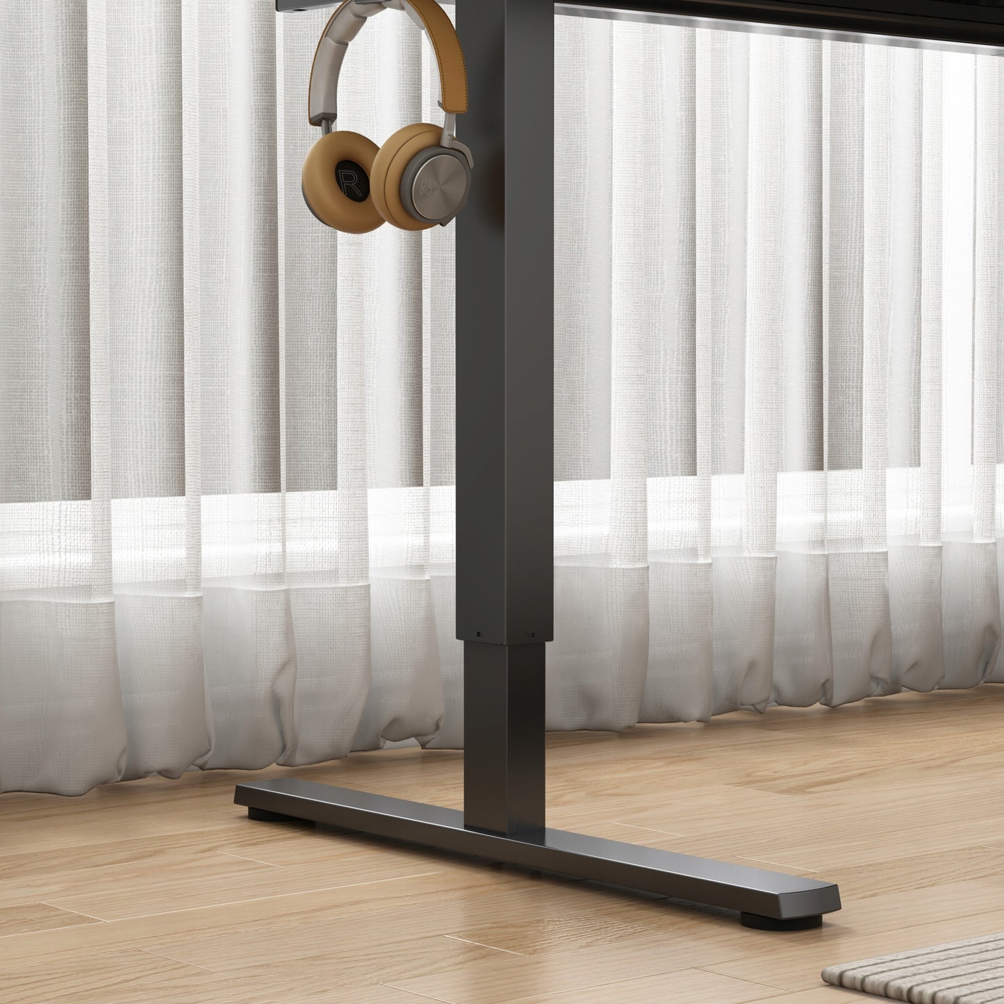 Elektryczne biurko 160×80 cm - czarne, biurko sit-stand, regulowana wysokość 72-118 cm