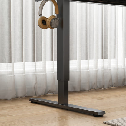 Elektryczne biurko 160×80 cm - czarne, biurko sit-stand, regulowana wysokość 72-118 cm