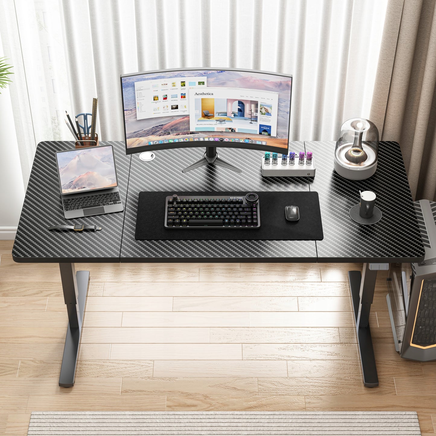 Elektryczne biurko 160×80 cm - czarne, biurko sit-stand, regulowana wysokość 72-118 cm