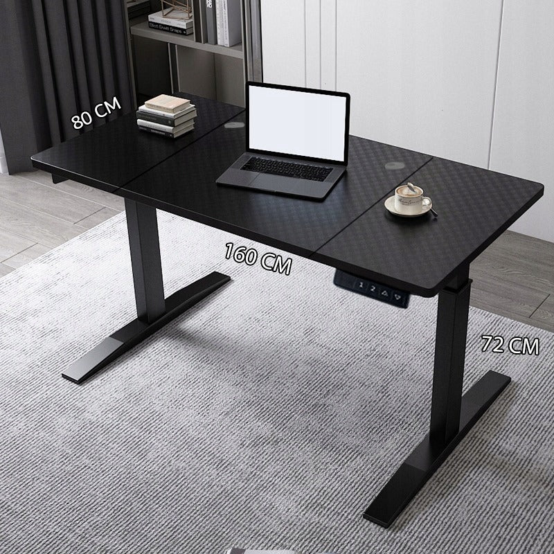 Elektryczne biurko 160×80 cm - czarne, biurko sit-stand, regulowana wysokość 72-118 cm
