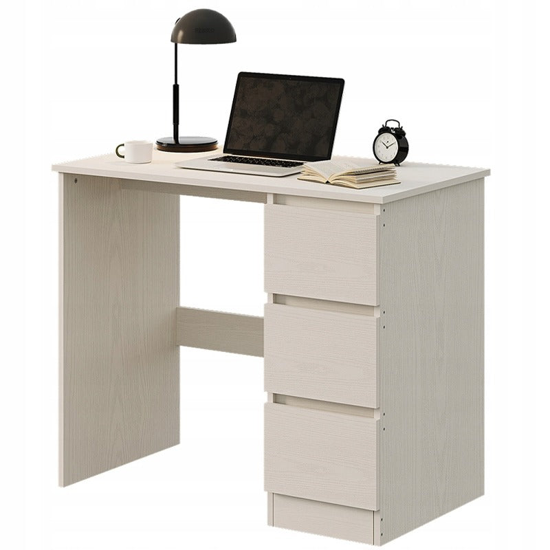 Biurko Komputerowe Loft z Szufladami Białe 90x50 cm Młodzieżowe Home Office