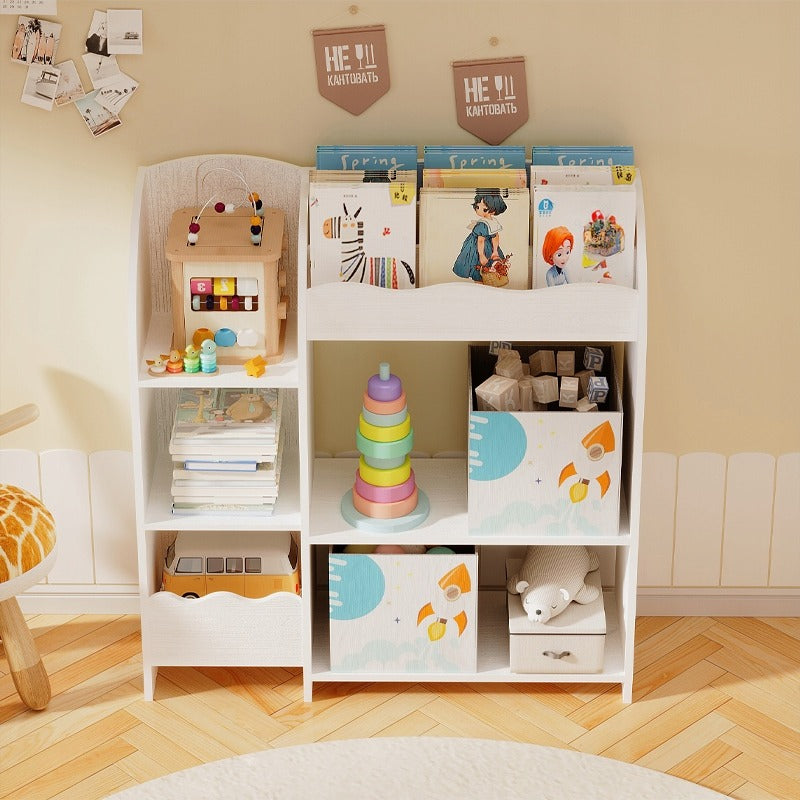 Regał na książki gazety szafka na zabawki stojąca biblioteczka loft pojemny