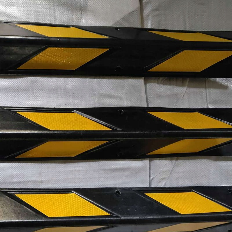 4 x Narożnik ochronny parkingowy krawędź odbojnik odblask gumowy żółty 80cm