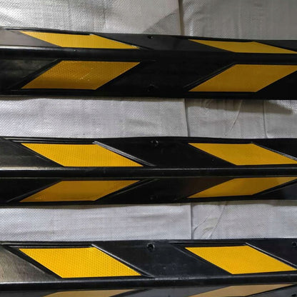 4 x Narożnik ochronny parkingowy krawędź odbojnik odblask gumowy żółty 80cm