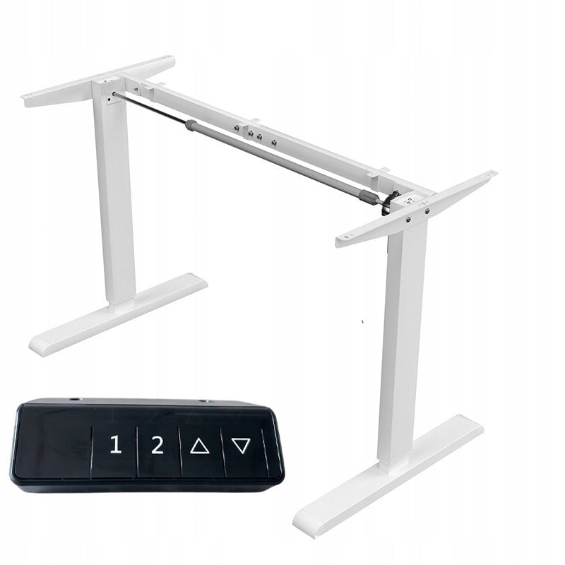 Biurko Elektryczne Podnoszone Białe 160x80 Regulowane Wysokości 72-118 cm