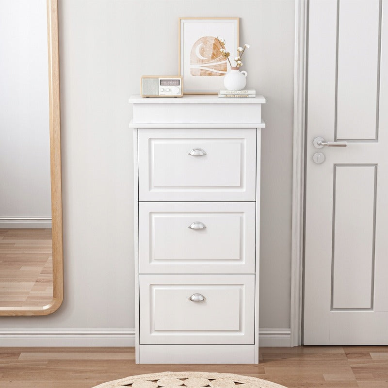 Biała szafka na buty z 3 drzwiami – 52x117x23 cm