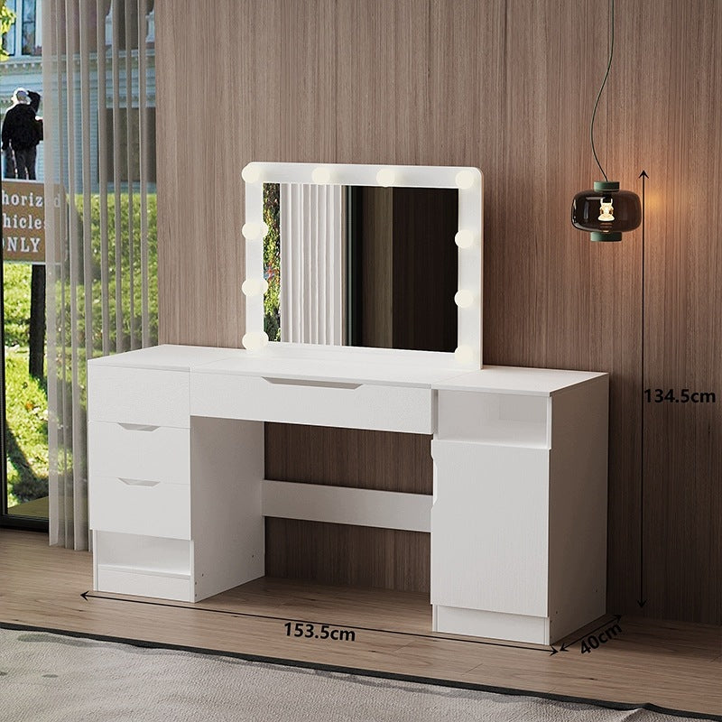 Toaletka do makijażu biała z lustrem LED - 153,5 cm