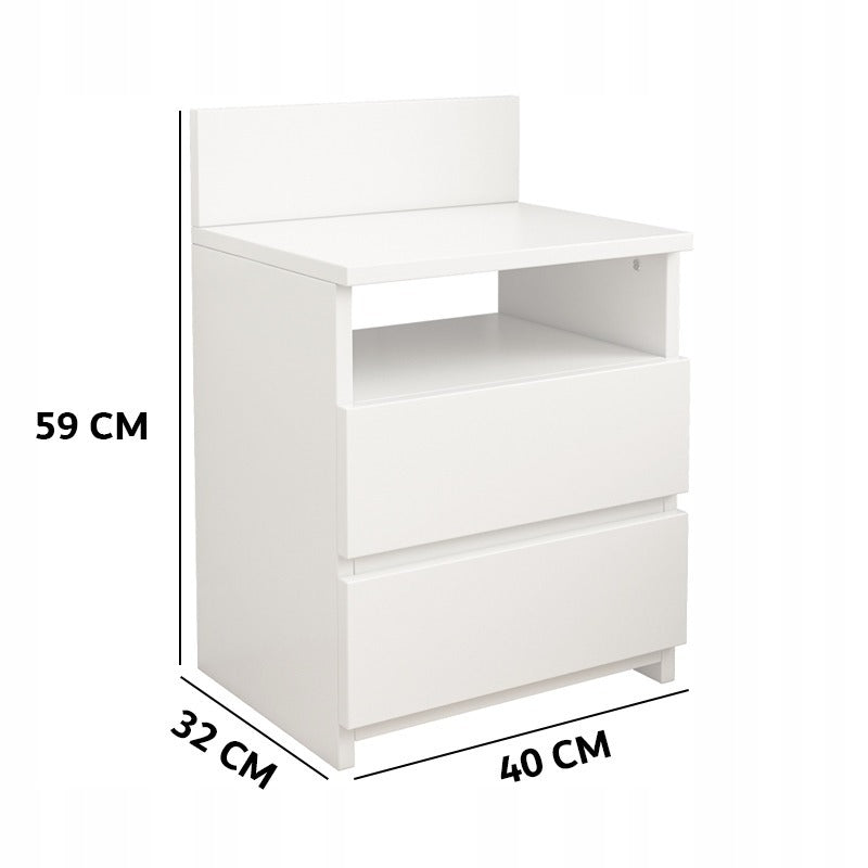 Nowoczesna szafka nocna 40 cm – 2 szuflady, loftowy design, MDF