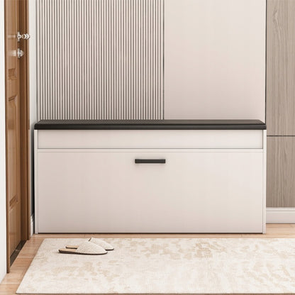 Szafka na buty biała z siedziskiem schowkiem duża 2 półki otwierana 100 cm