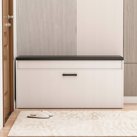 Szafka na buty biała z siedziskiem schowkiem duża 2 półki otwierana 100 cm