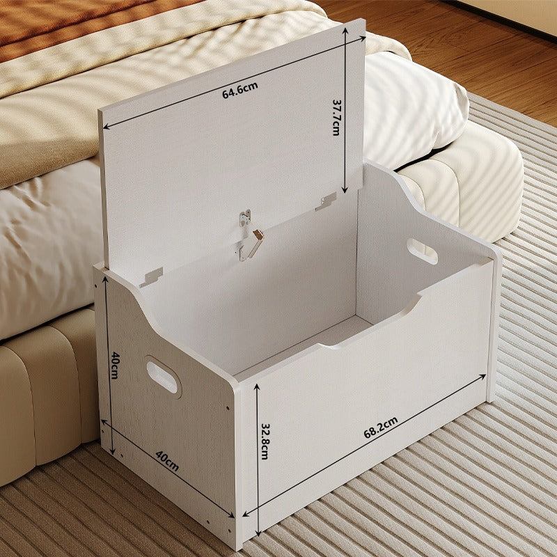 Duża skrzynia do przechowywania, loft biała 68 cm